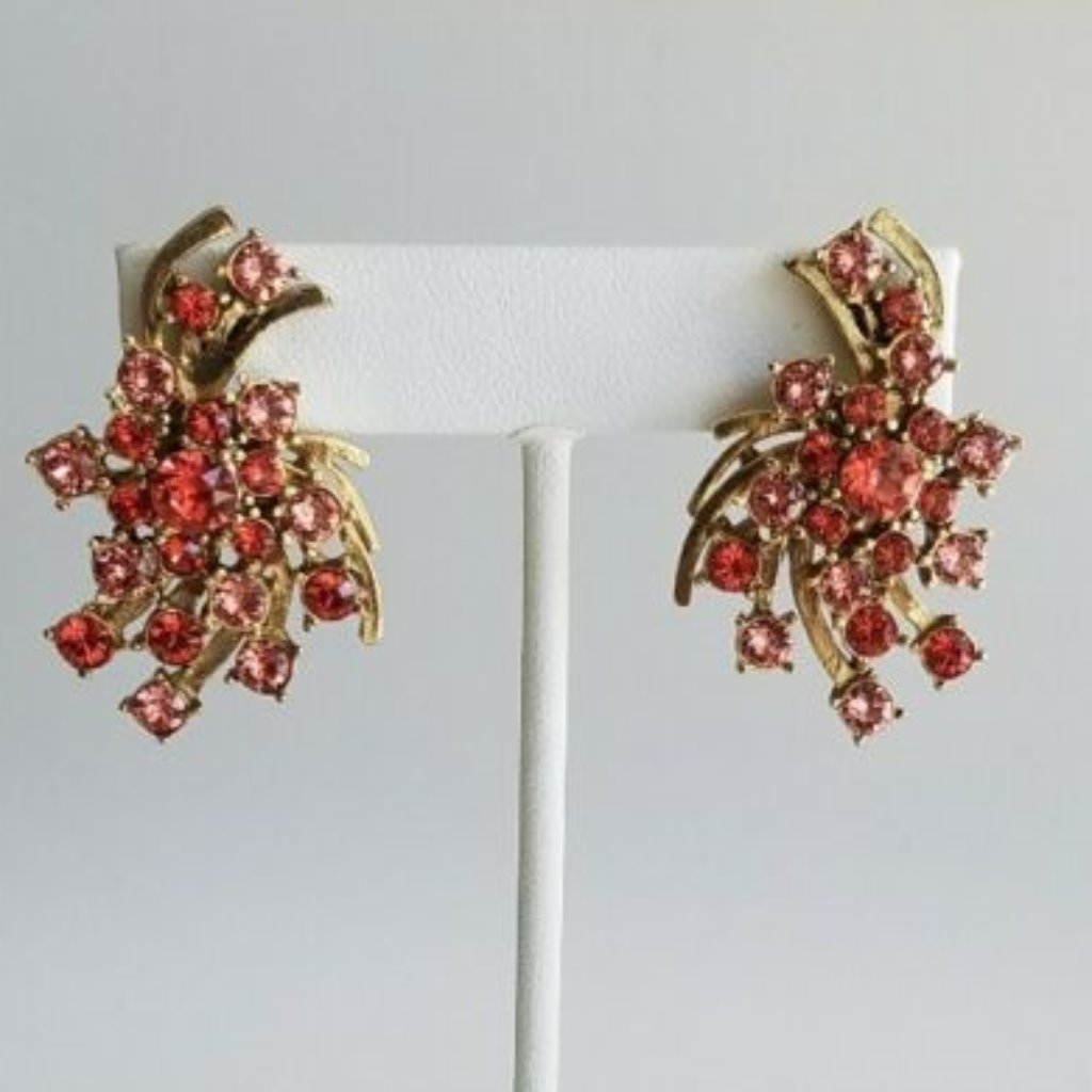 Oscar De La Renta Multi Crystal Button Earrings